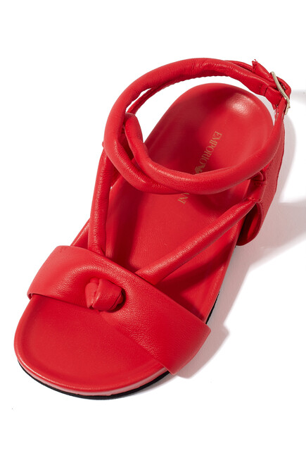 Kids Nappa Leather Sandals with Knot
